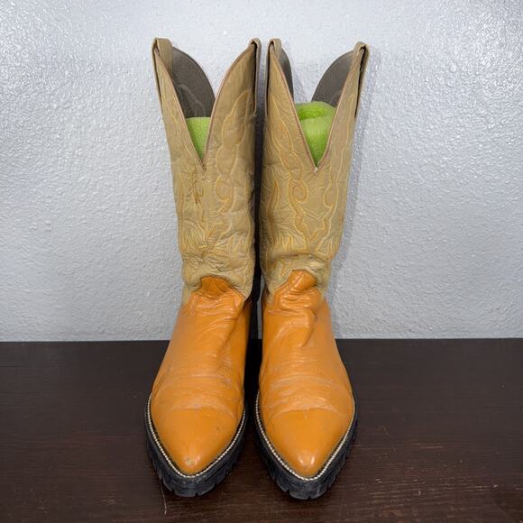 Unbranded Boots Mens Size 7.5 E Tan Butterscotch Leather Cowboy Western Boots main image 4